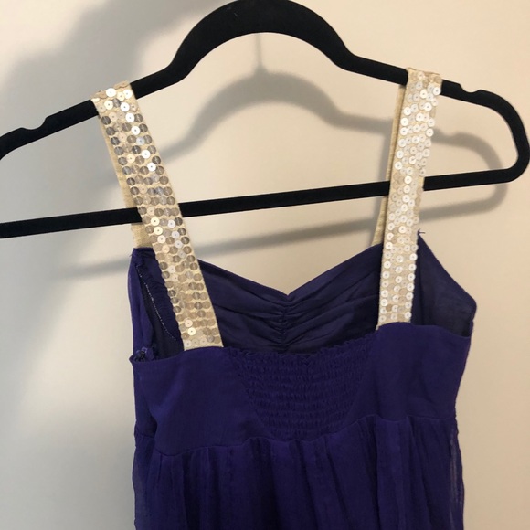 Purple & Gold Silk Dress - Picture 2 of 5
